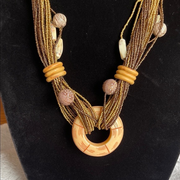 Chico's Gold and Brown Multi-Strand Necklace - Picture 6 of 7
